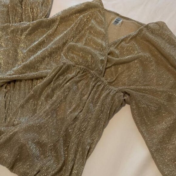 Lulus Sheer Gold Maxi Swimsuit Cover-Up - Size Small - Picture 5 of 6